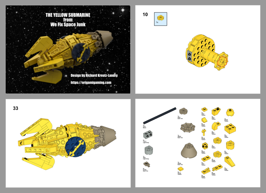 Preview of instructions to build yellow rocket